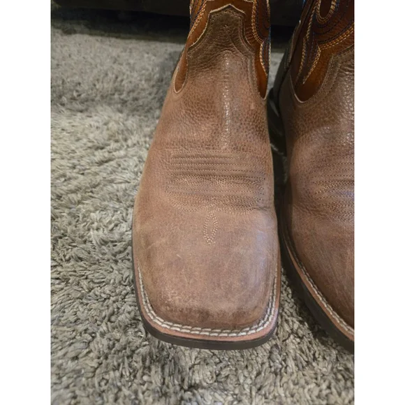 Ariat Steadfast Performance Western Boots Brown & Blue Cowboy Boots Size 10.5 - Picture 3 of 16